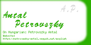 antal petrovszky business card
